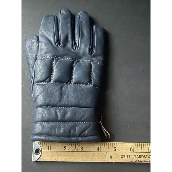 Vintage Better Sweet Leather Gloves Blue Unisex Ski Snow - Picture 3 of 6